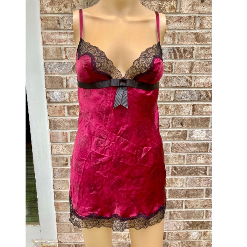 Burgundy & Black Victorias Secret Goth Lingerie Slip Dress